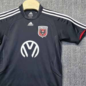 2007-08 D.C. United FRED #7 Away Jersey Youth Large Adidas MLS Black VW Soccer